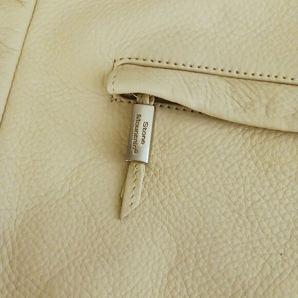 Stone Mountain Cream Colored Leather Shoulder Bag Purse - Picture 10 of 10